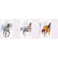 Engelse mok porselein- lichte kleur paarden